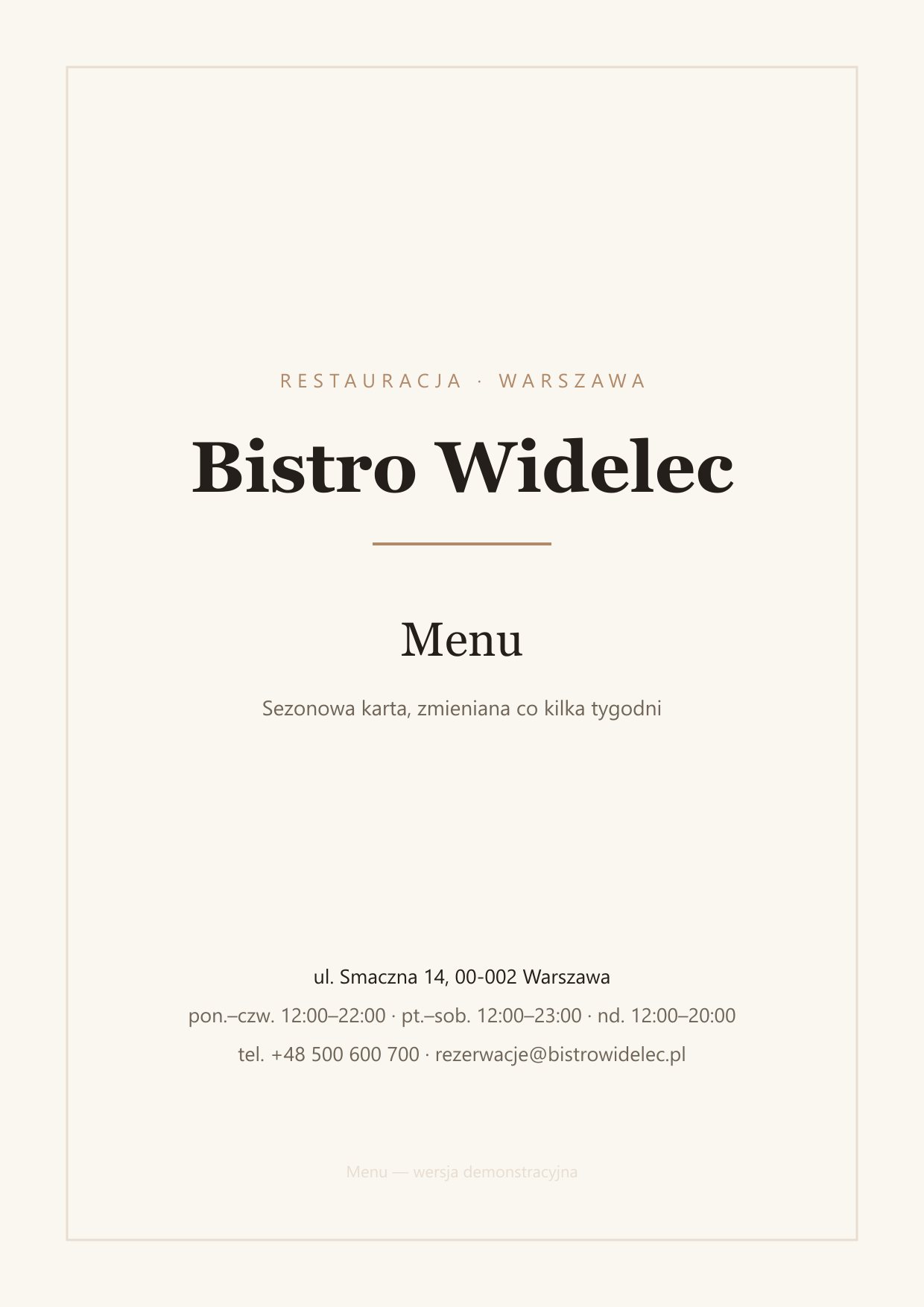 Menu w PDF — strona 1 z 6